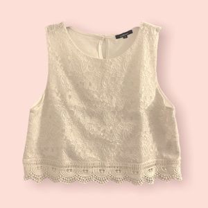 White Lace Tank Top Size XL